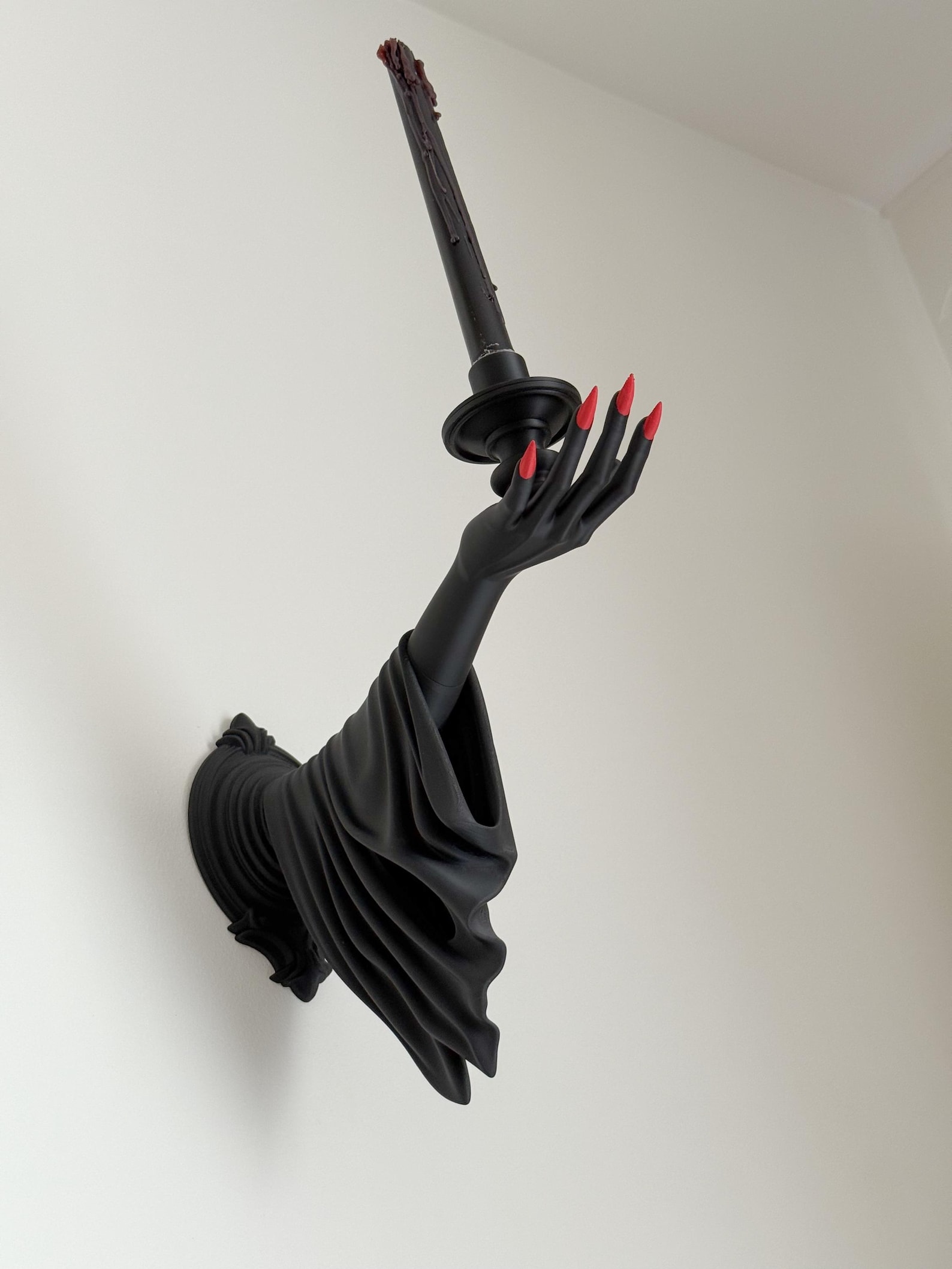 Vampire Hand Wall Candle Holder, Gothic Wall Sconce thumbnail 3