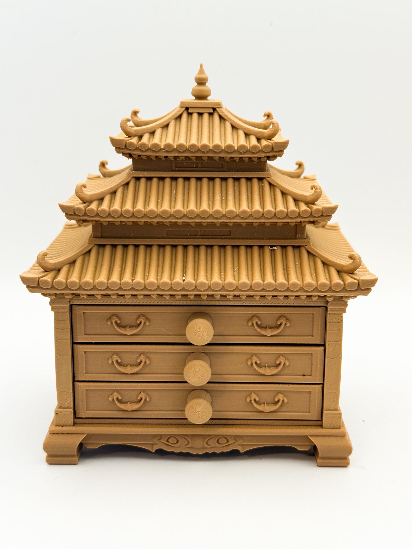 Japanese Pagoda Mini Dresser, Functional Jewelry Box thumbnail 2