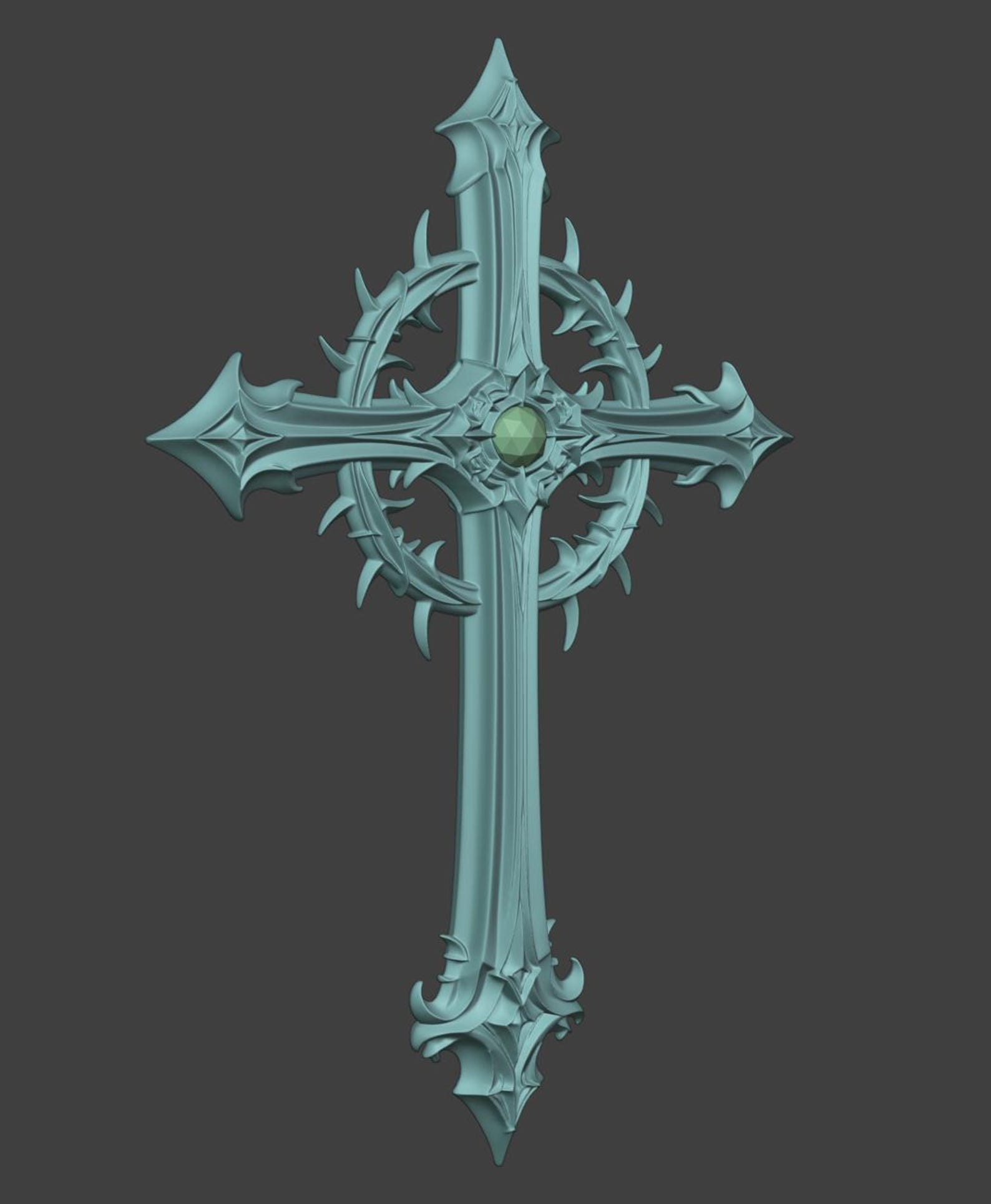 Gothic Thorn Cross, Medieval Fantasy Decor thumbnail 7