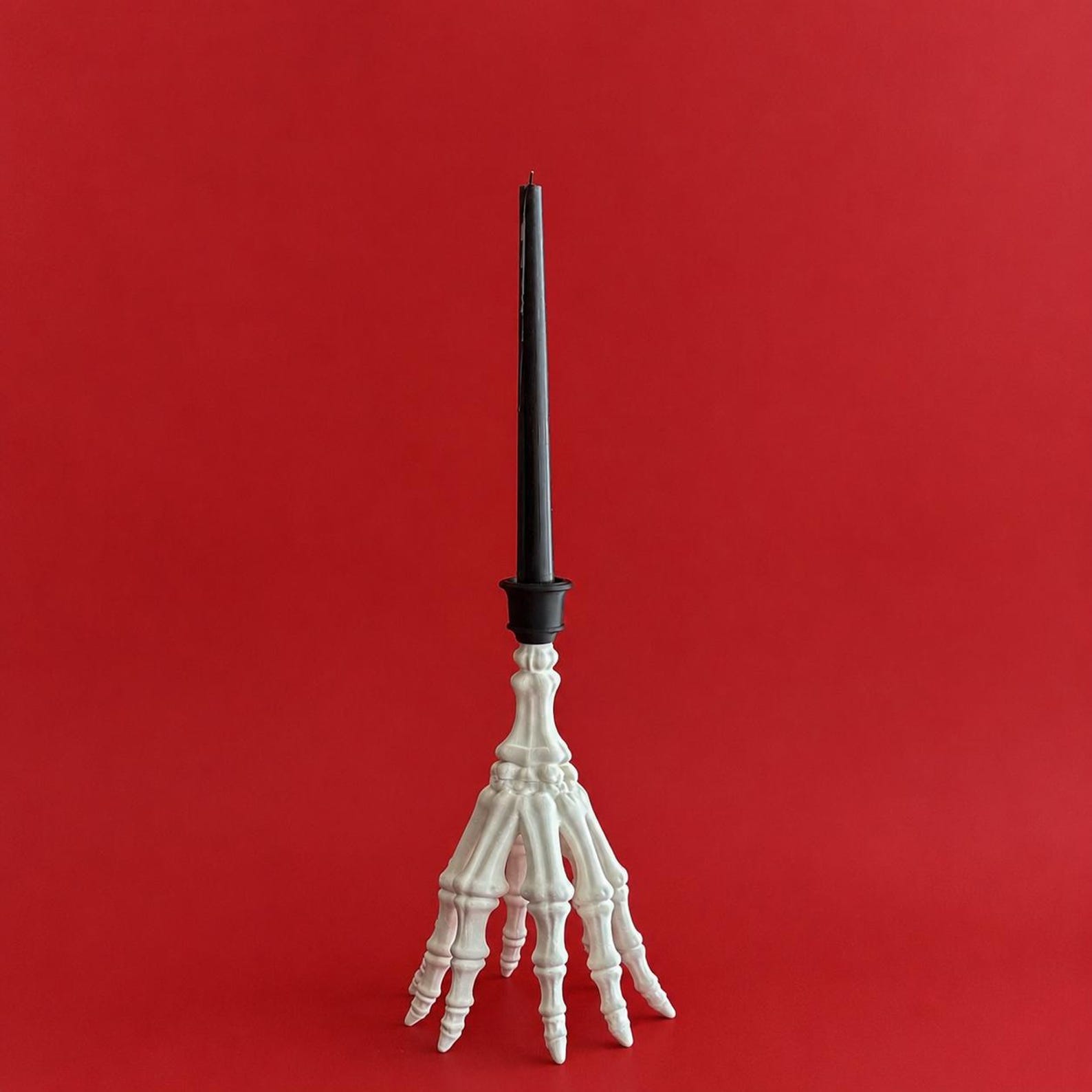 Skeleton Hand Candle Holder, Gothic Bone Candlestick Decor