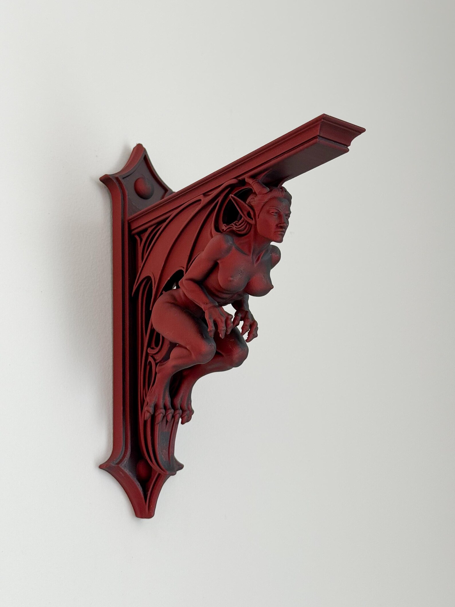 Female Gargoyle Shelf Bracket, Gothic Corbel Shelf Support thumbnail 6