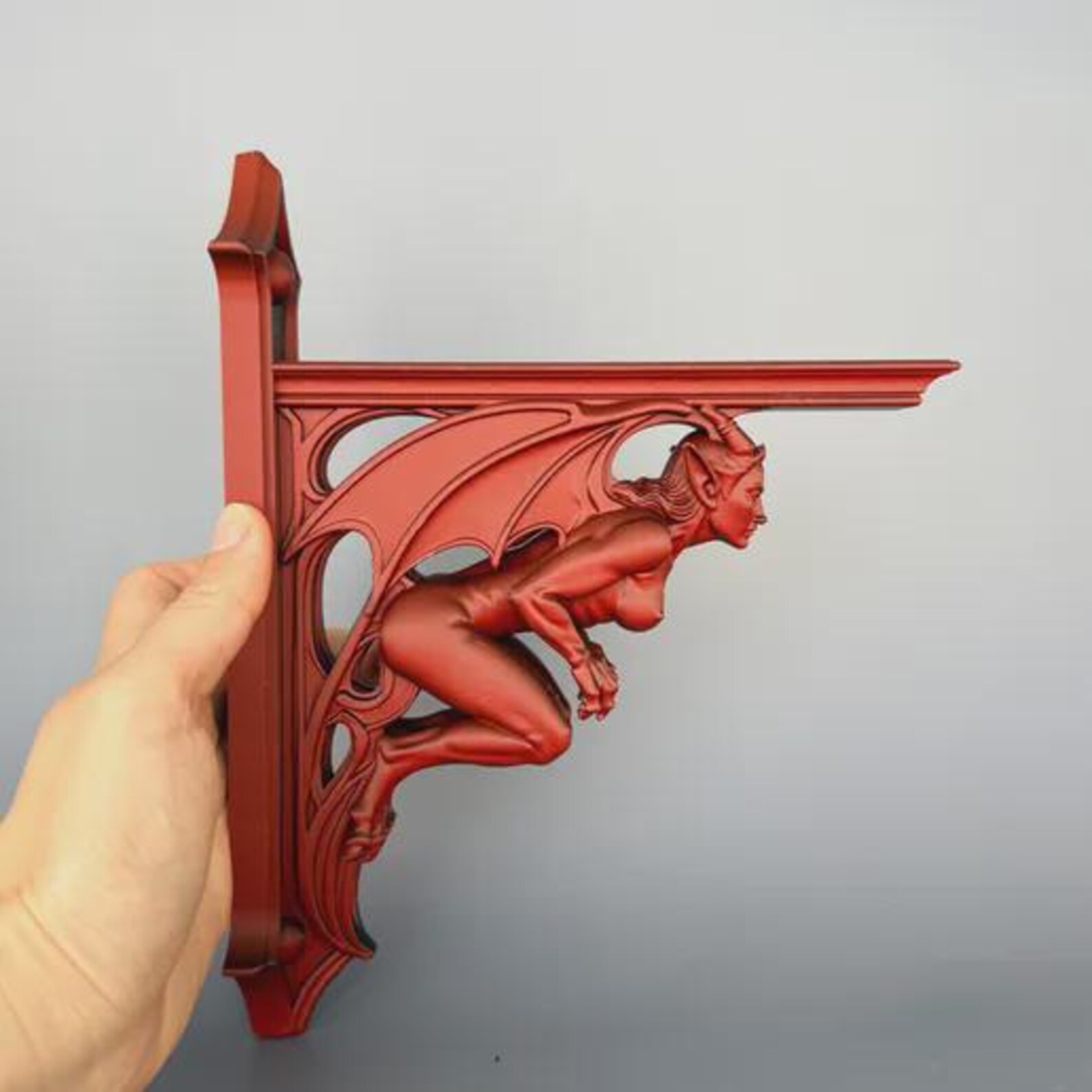 Female Gargoyle Shelf Bracket, Gothic Corbel Shelf Support thumbnail 7