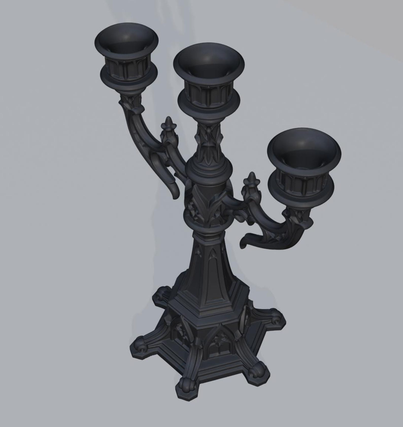 Gothic Candelabra, 3 Arm Candle Holder thumbnail 6
