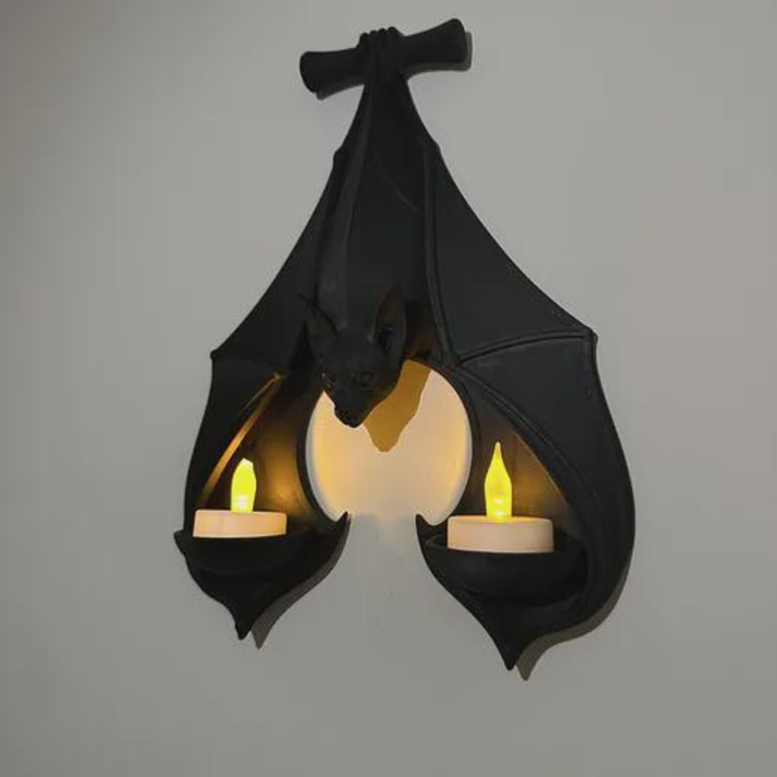 Bat Wall Sconce, Gothic Tealight Candle Holder thumbnail 8