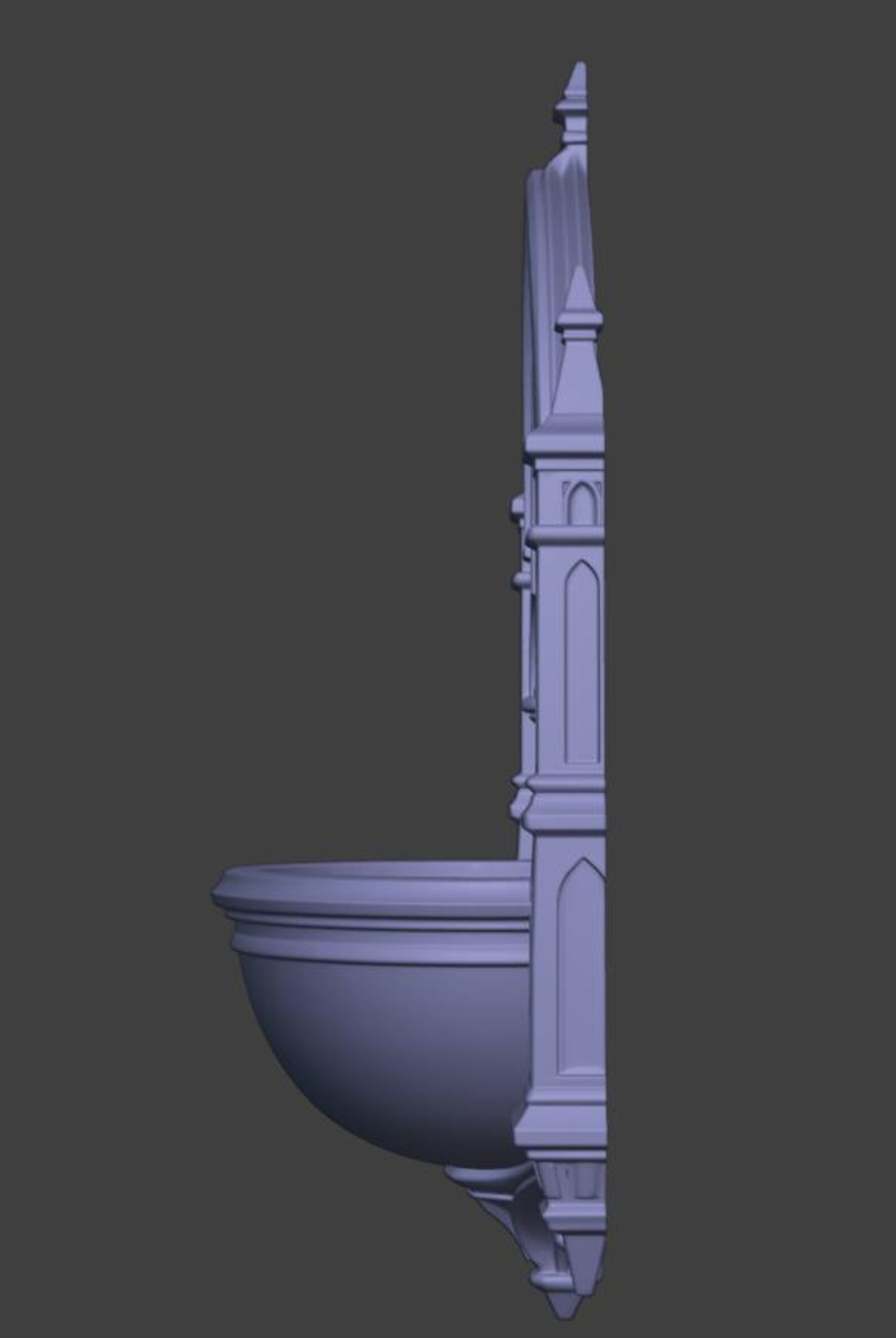 Gothic Holy Water Font, Cathedral Wall Decor thumbnail 10