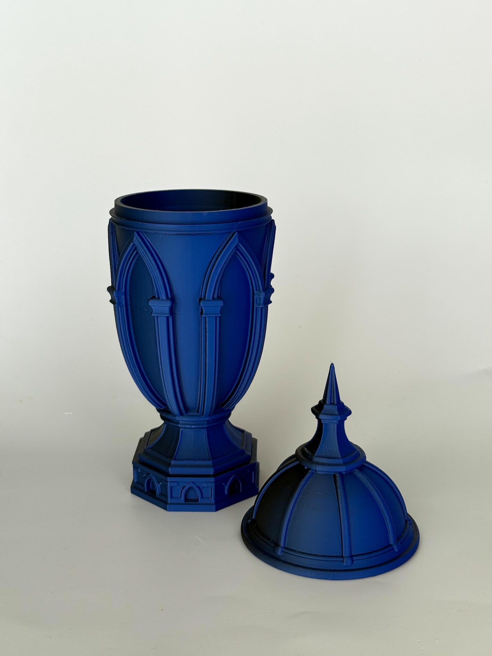 Slim Gothic Urn, Decorative Lidded Vase, Dark Home Decor thumbnail 3