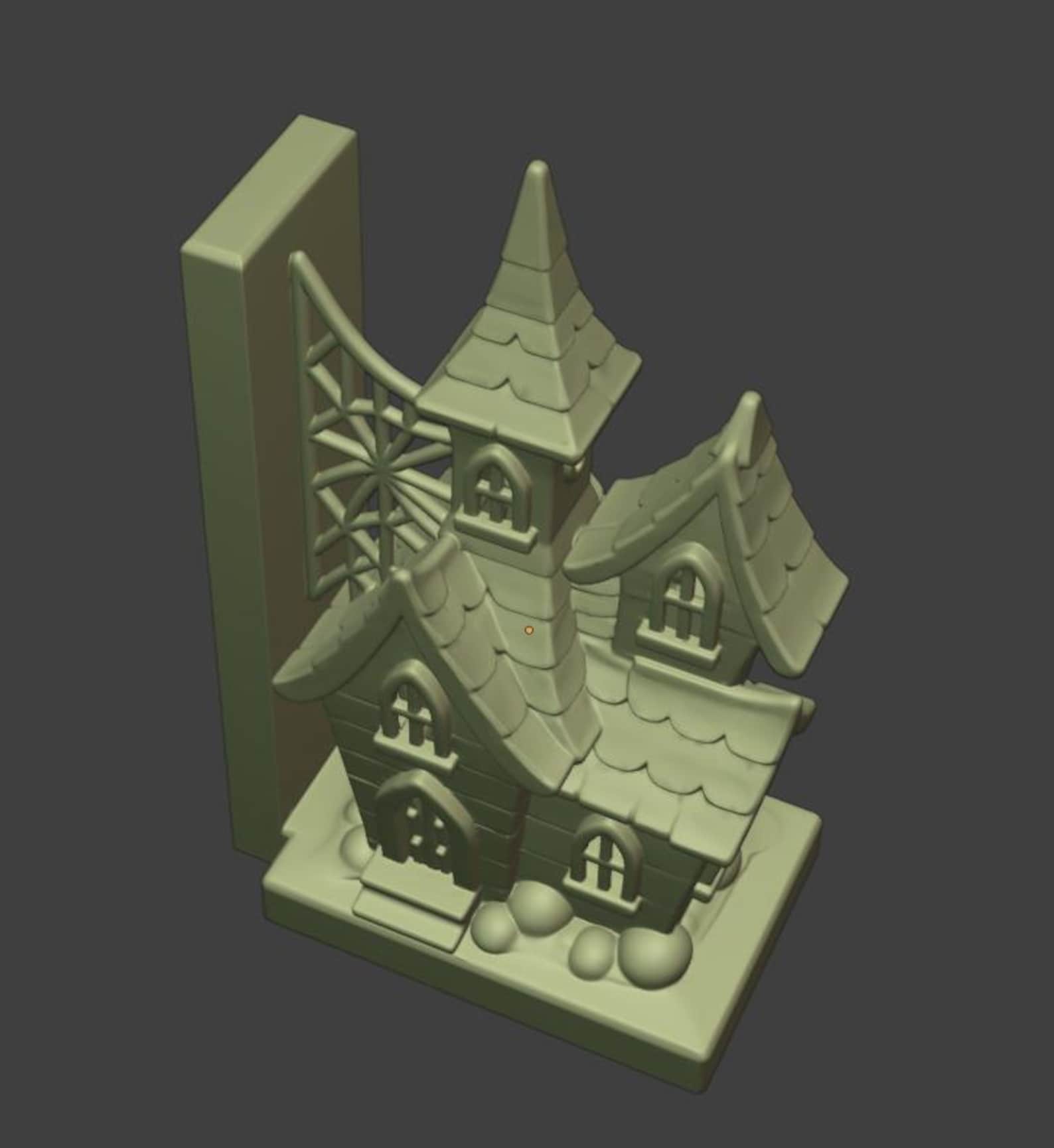 Witch House Bookend - Illuminated Gothic Bookend thumbnail 6