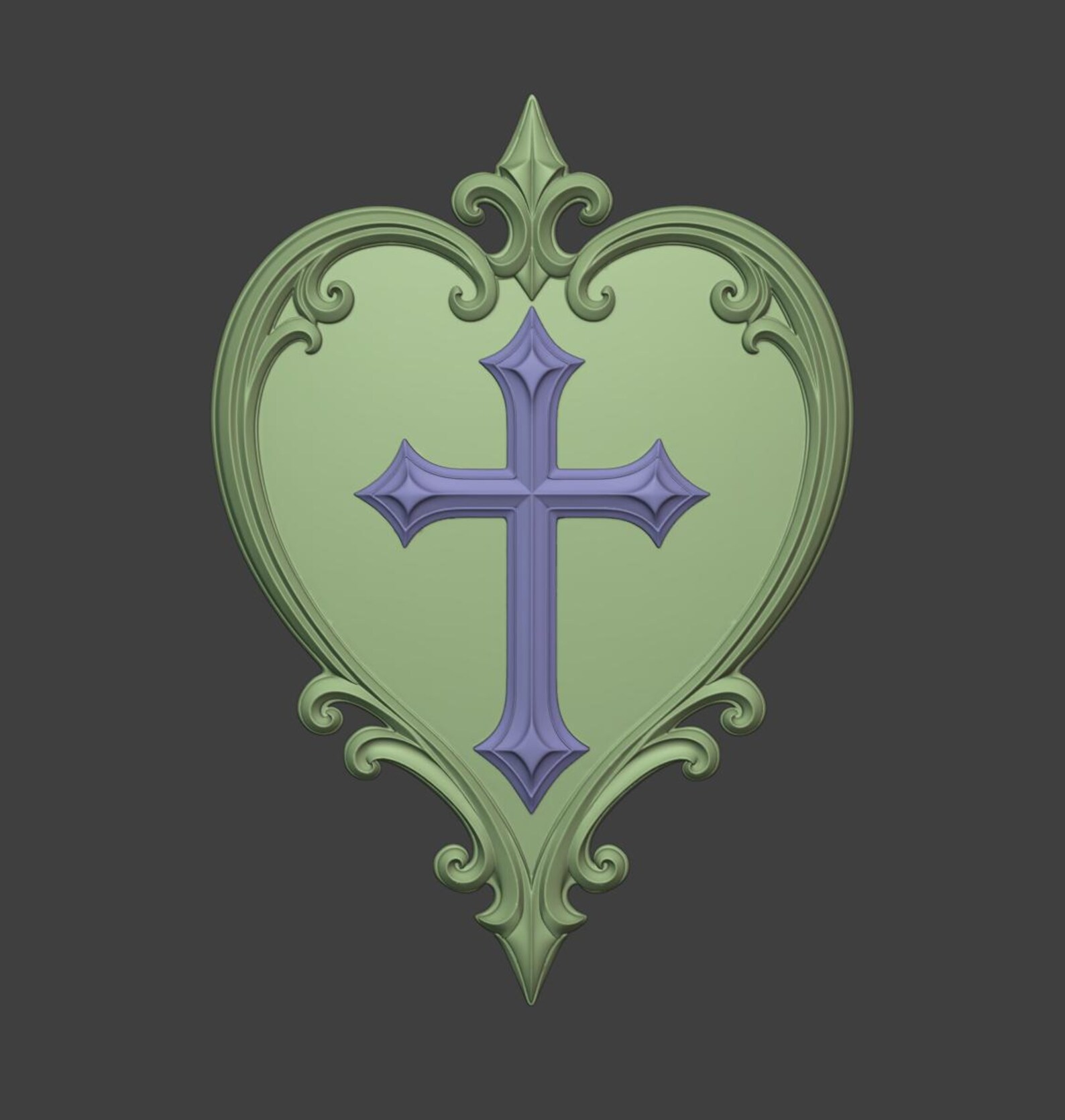 Gothic Sacred Heart Wall Plaque, Ornate Cross Wall Decor thumbnail 6