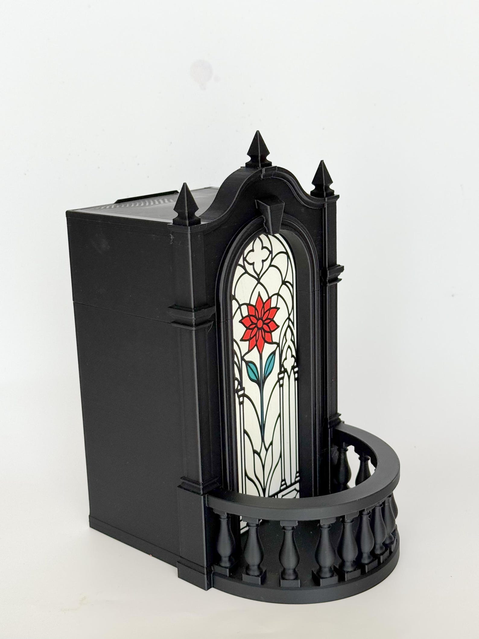 Gothic Book Nook, Stained Glass Window Bookshelf Insert thumbnail 7