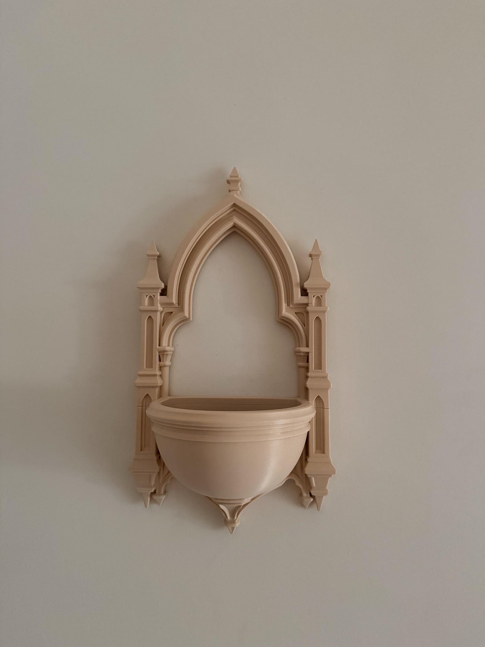 Gothic Holy Water Font, Cathedral Wall Decor