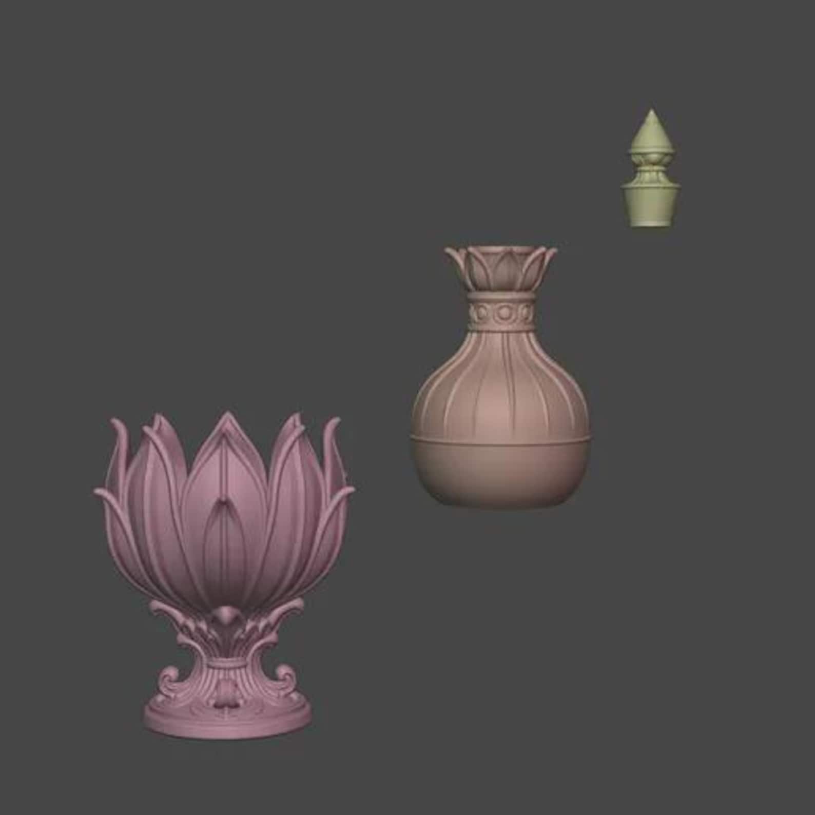 Eternal Thrive Potion Bottle with Lotus Stand, Fantasy Alchemy Flask thumbnail 8