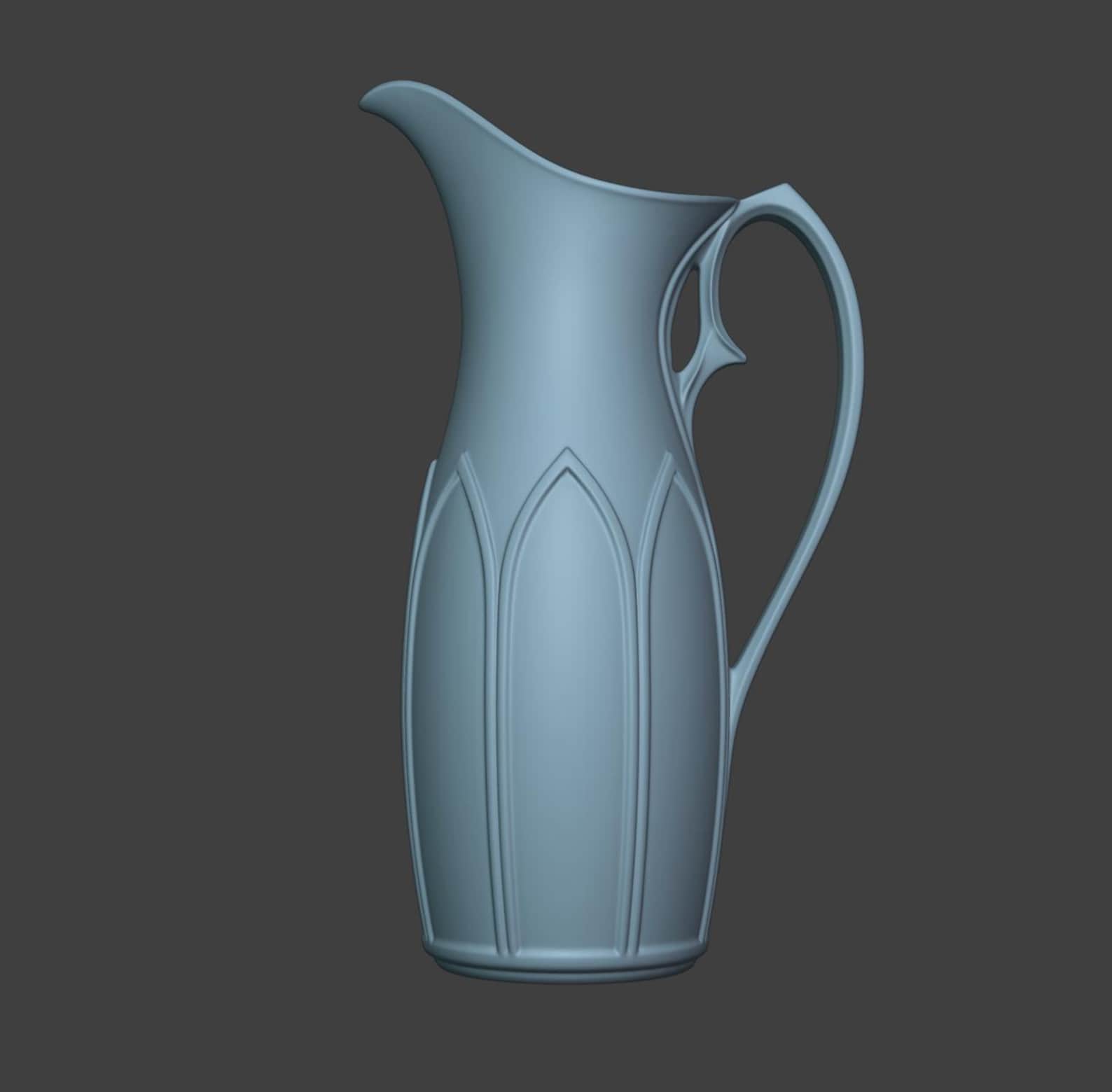 Sleek Gothic Jug, Dark Fantasy Pitcher thumbnail 6