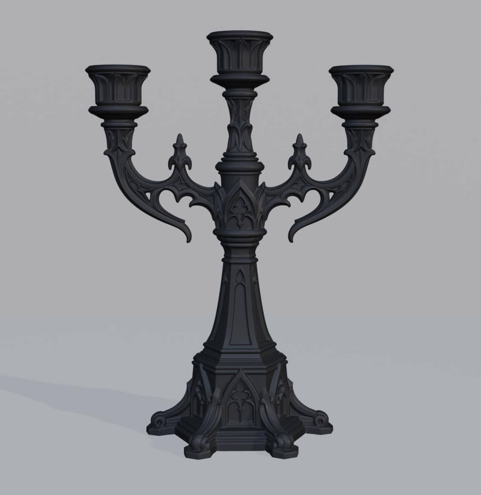 Gothic Candelabra, 3 Arm Candle Holder thumbnail 5