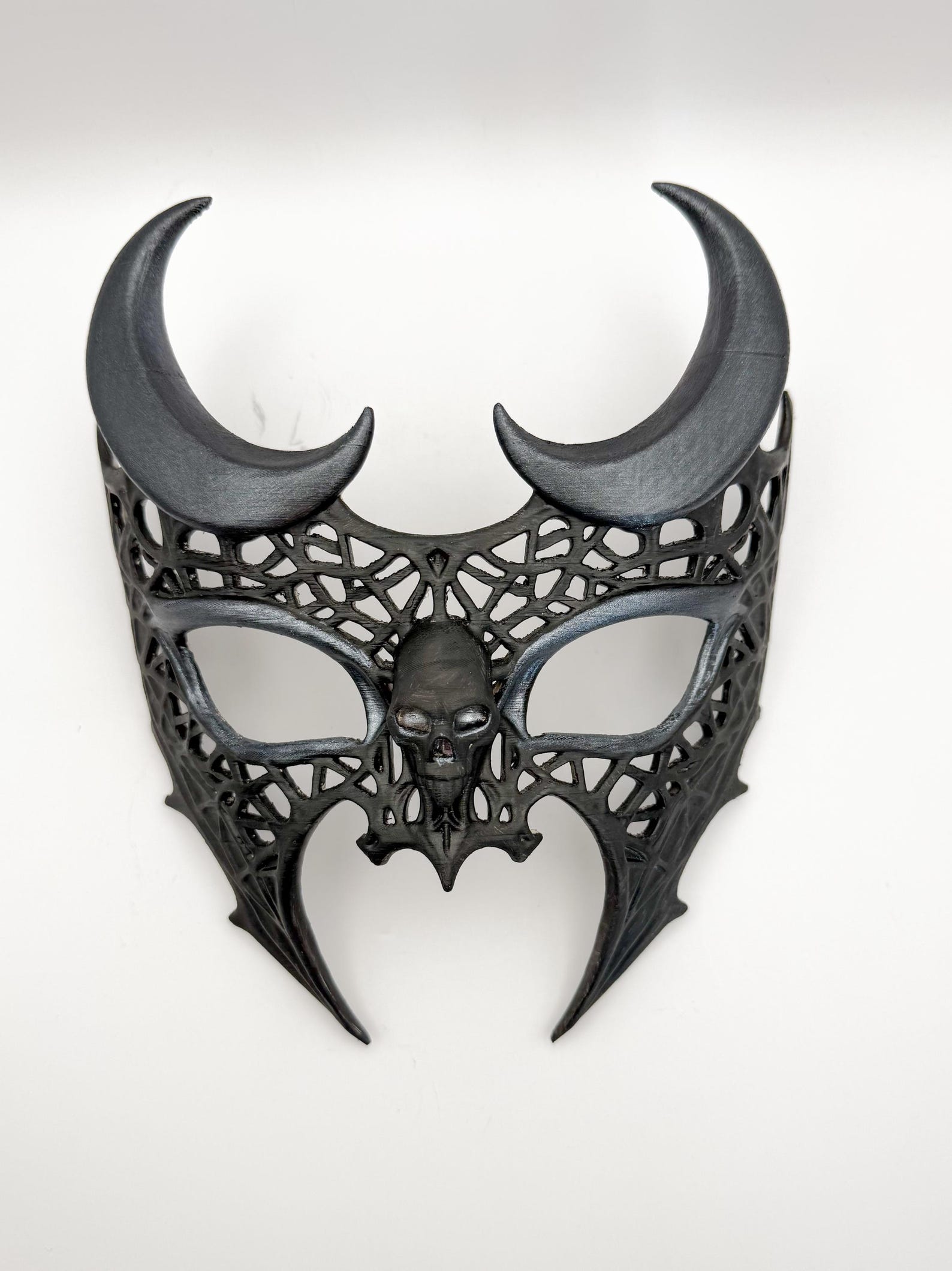 Moonveil Lattice Mask, Gothic Demon Mask thumbnail 2