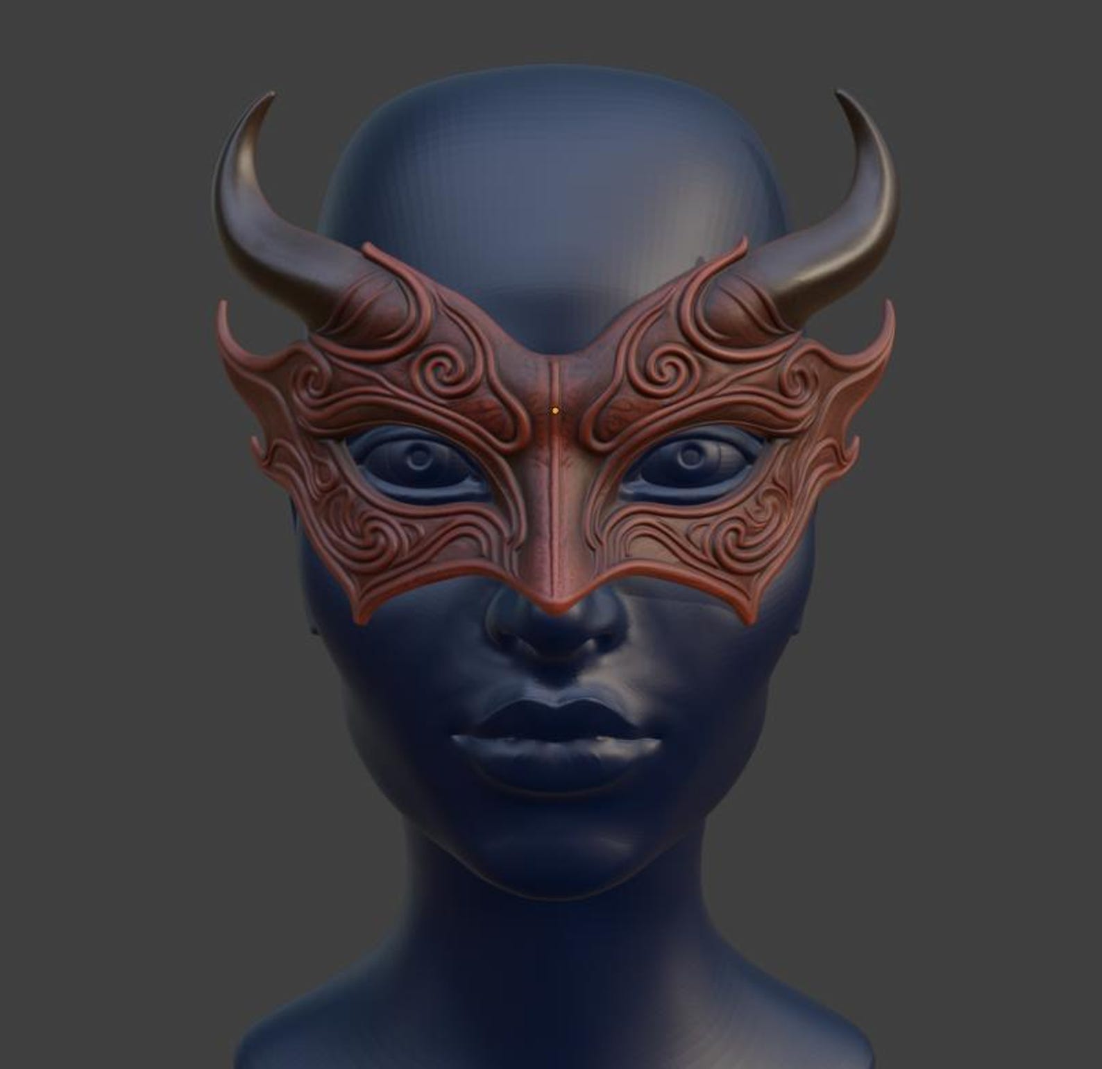 Succubus Demon Mask, Fantasy Horned Cosplay Eye Mask thumbnail 3