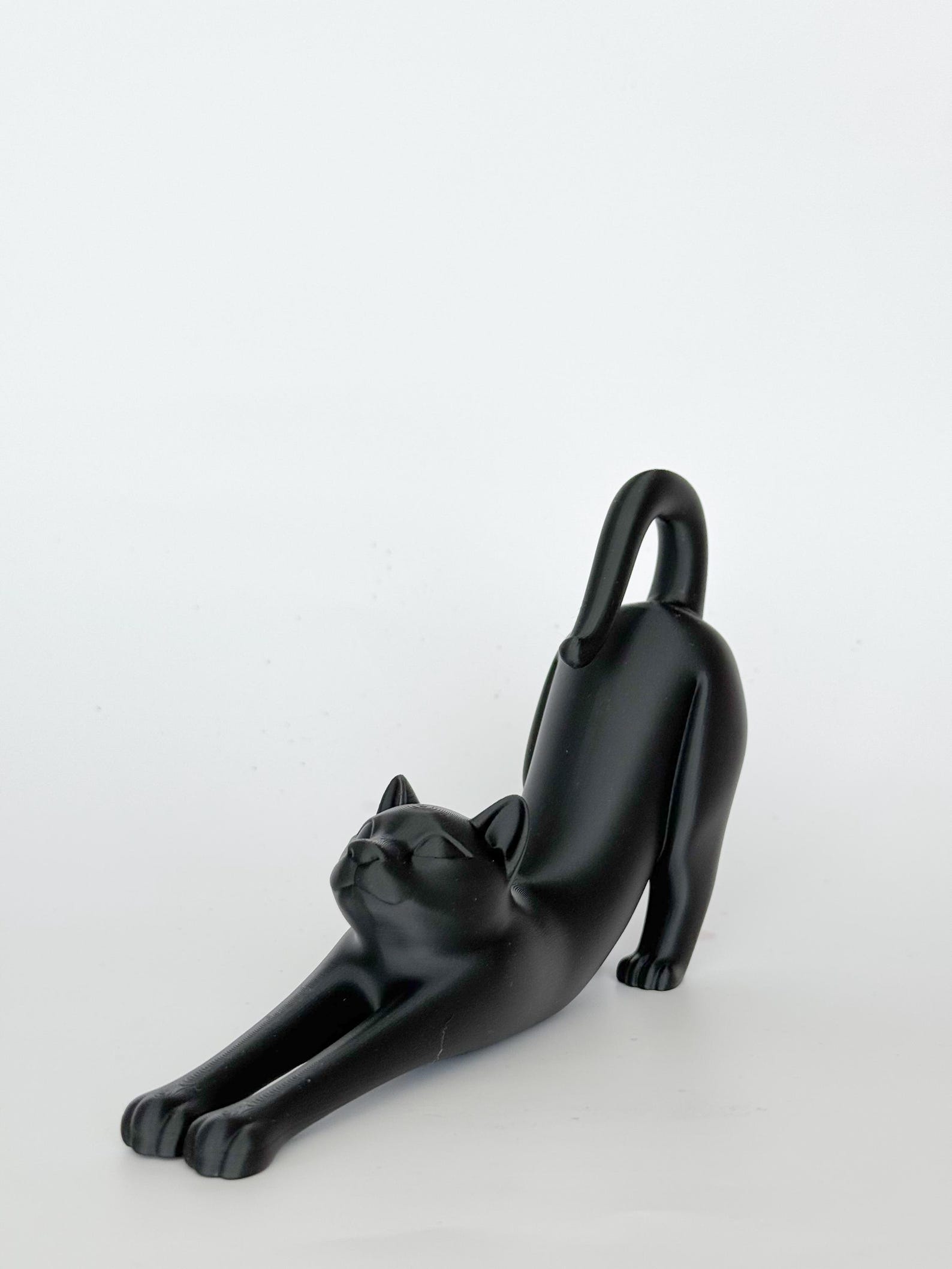 Black Stretching Cat, Minimal Cat Statue thumbnail 3