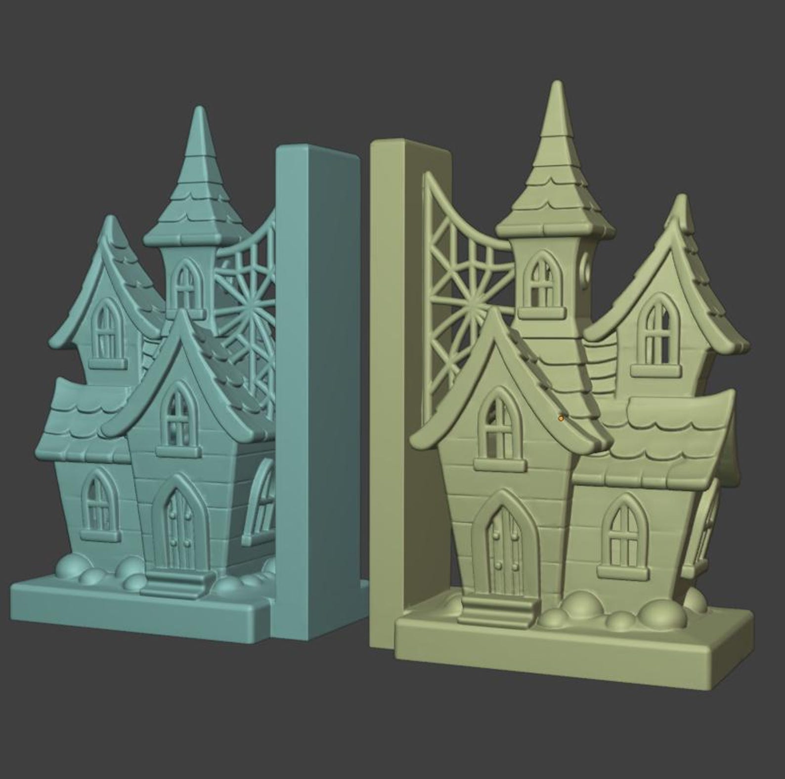 Witch House Bookend - Illuminated Gothic Bookend thumbnail 5