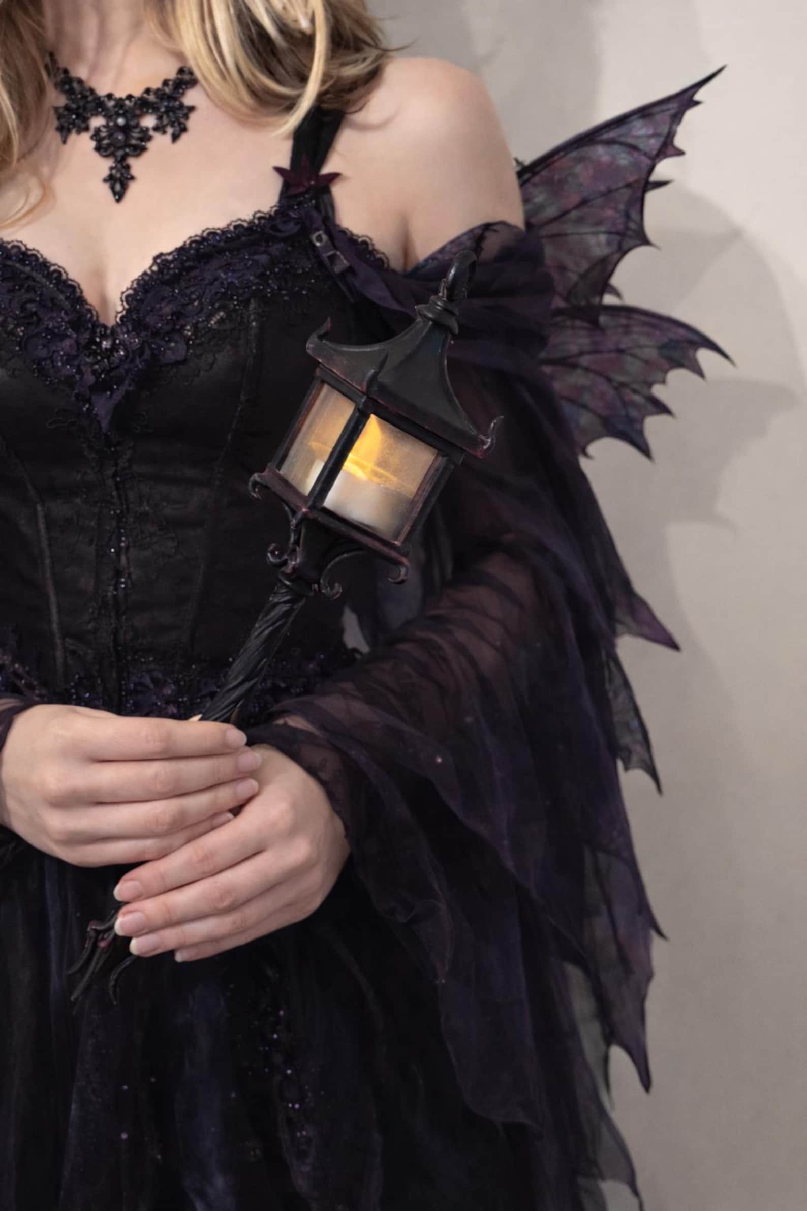 Gothic Handheld Lantern, Tealight Candle Holder, Witch Decor thumbnail 2