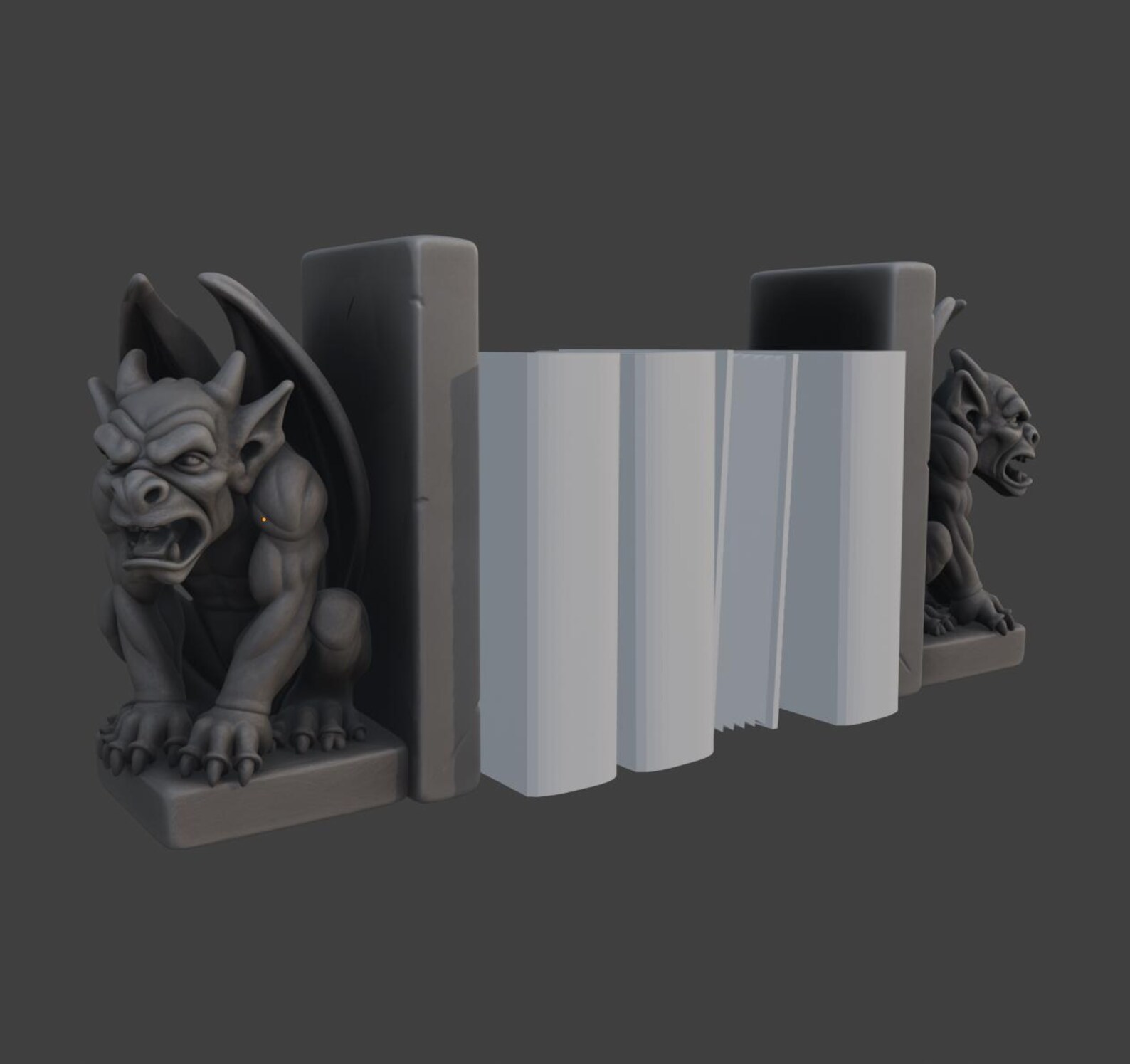 Gargoyle Bookends Statue, Gothic Book Holder thumbnail 5
