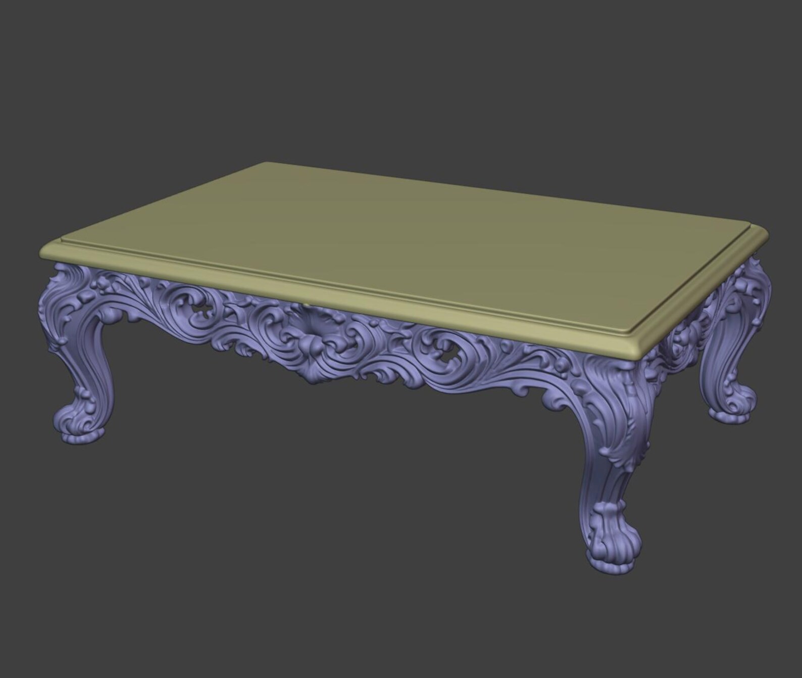 Baroque Coffee Table Miniature, Ornate Dollhouse Furniture thumbnail 9
