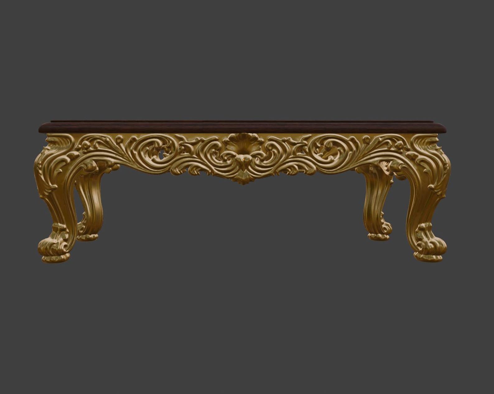 Baroque Coffee Table Miniature, Ornate Dollhouse Furniture thumbnail 7