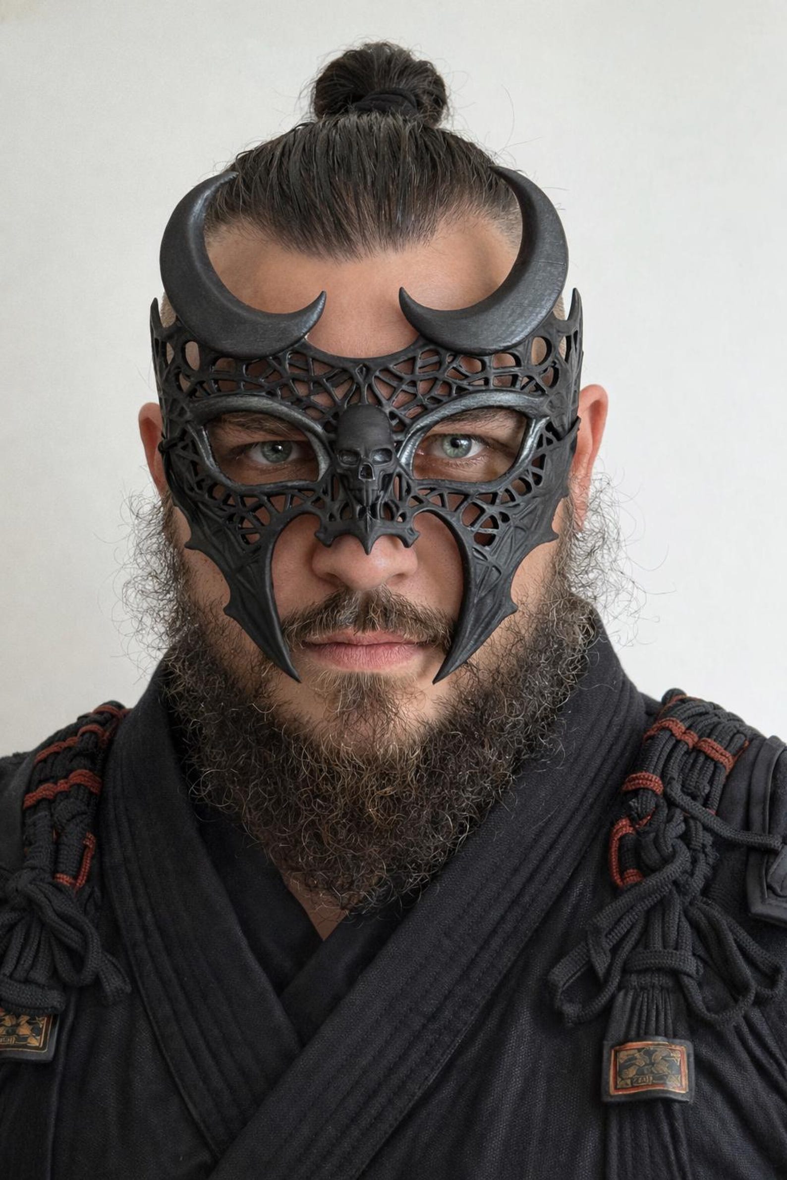 Moonveil Lattice Mask, Gothic Demon Mask