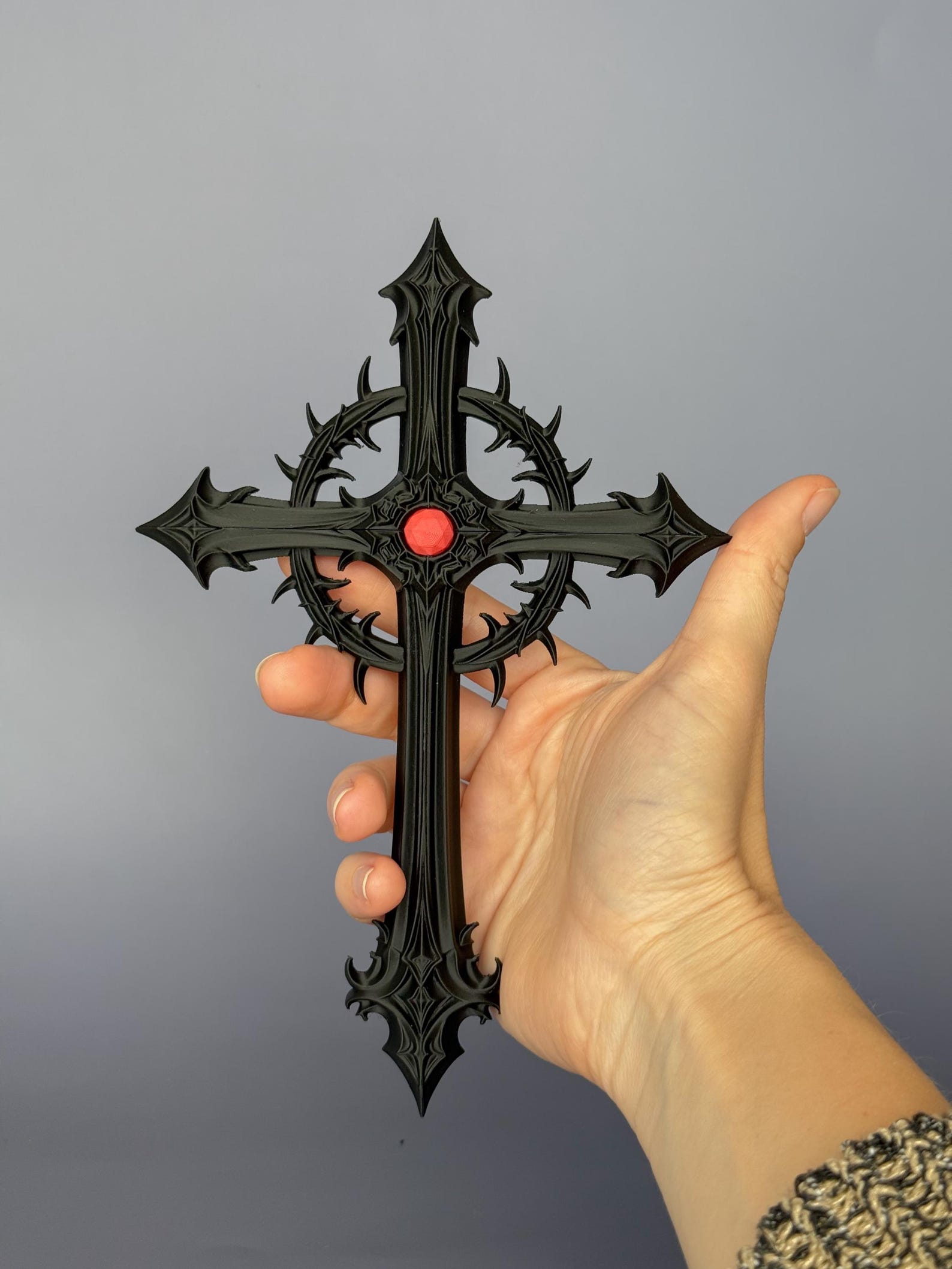 Gothic Thorn Cross, Medieval Fantasy Decor thumbnail 2