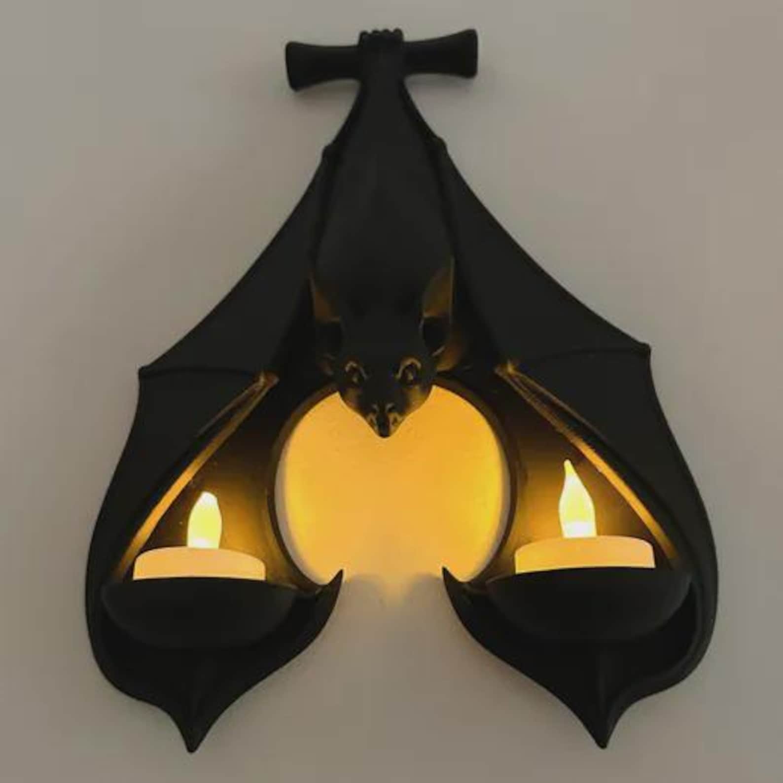 Bat Wall Sconce, Gothic Tealight Candle Holder thumbnail 7