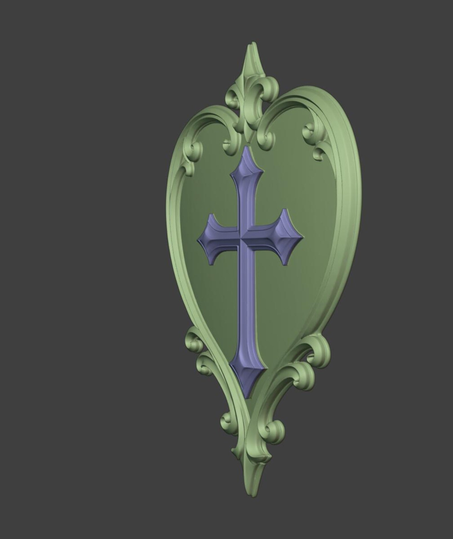 Gothic Sacred Heart Wall Plaque, Ornate Cross Wall Decor thumbnail 5