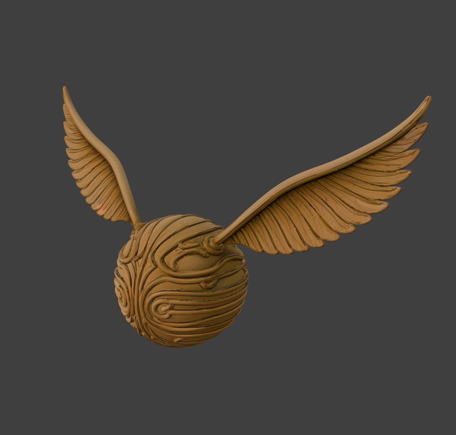 Flying Golden Ball with Wings thumbnail 4