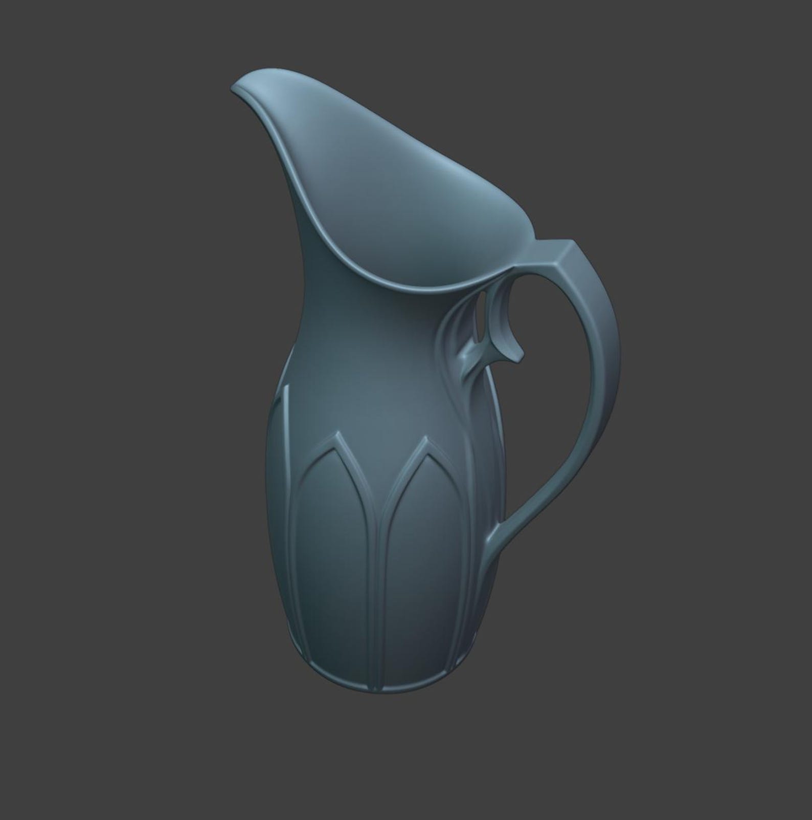 Sleek Gothic Jug, Dark Fantasy Pitcher thumbnail 7