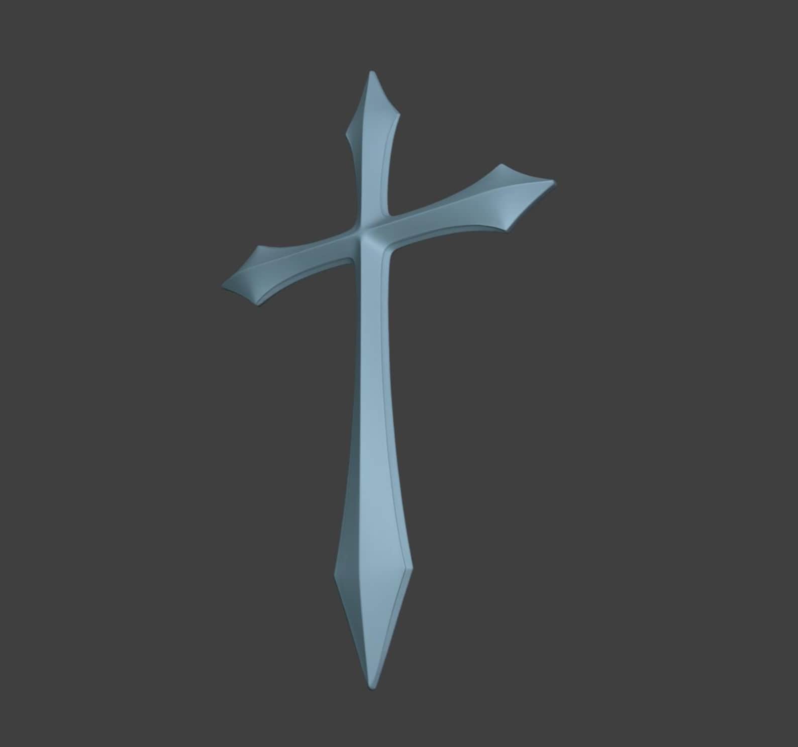 Gothic Cross, Medieval Cross Decor, Christian Wall Art thumbnail 7
