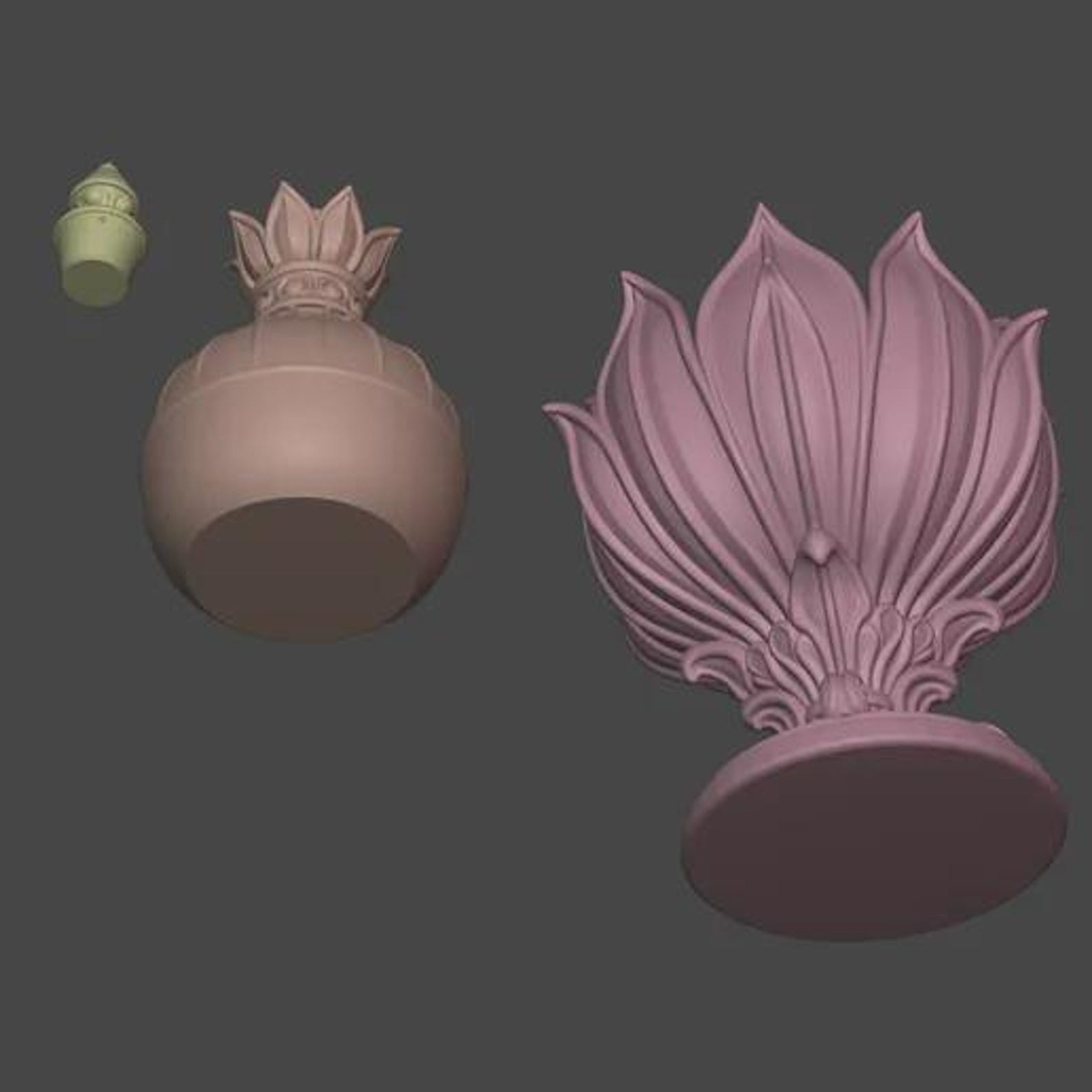 Eternal Thrive Potion Bottle with Lotus Stand, Fantasy Alchemy Flask thumbnail 10