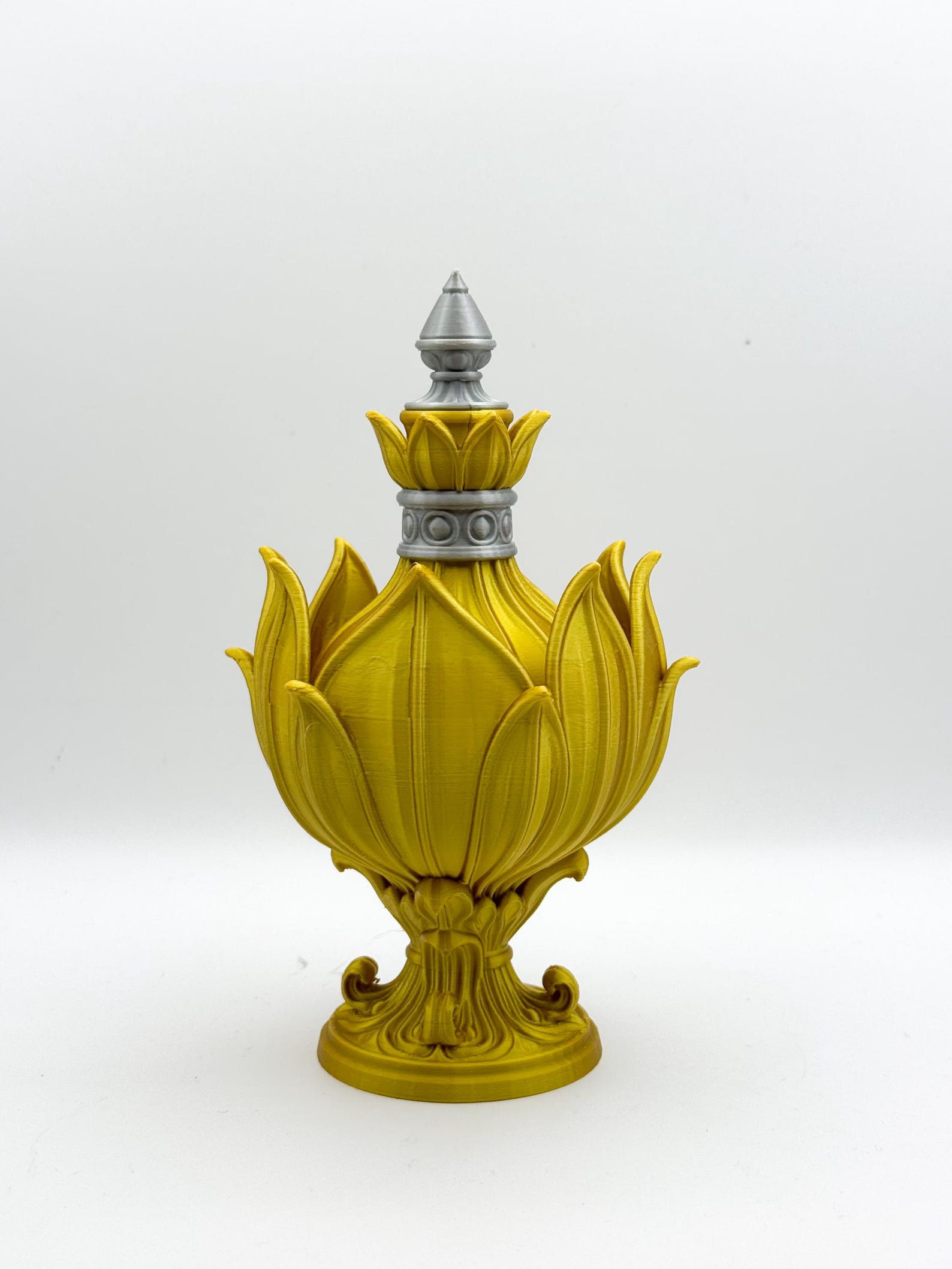 Eternal Thrive Potion Bottle with Lotus Stand, Fantasy Alchemy Flask