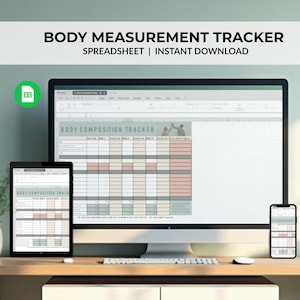 Hoja de cálculo de Excel para el seguimiento de medidas corporales / Calculadora de masa magra y grasa corporal / Planificador de calorías nutricionales / Seguimiento de pérdida de peso de 90 días