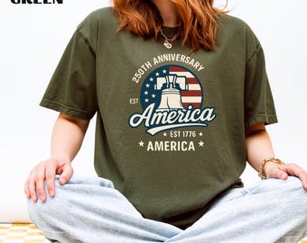 アメリカ建国250周年記念シャツ、ヴィンテージ愛国心あふれるTシャツ、自由の鐘USA Tシャツ、1776年建国記念アメリカシャツ、7月4日ギフト