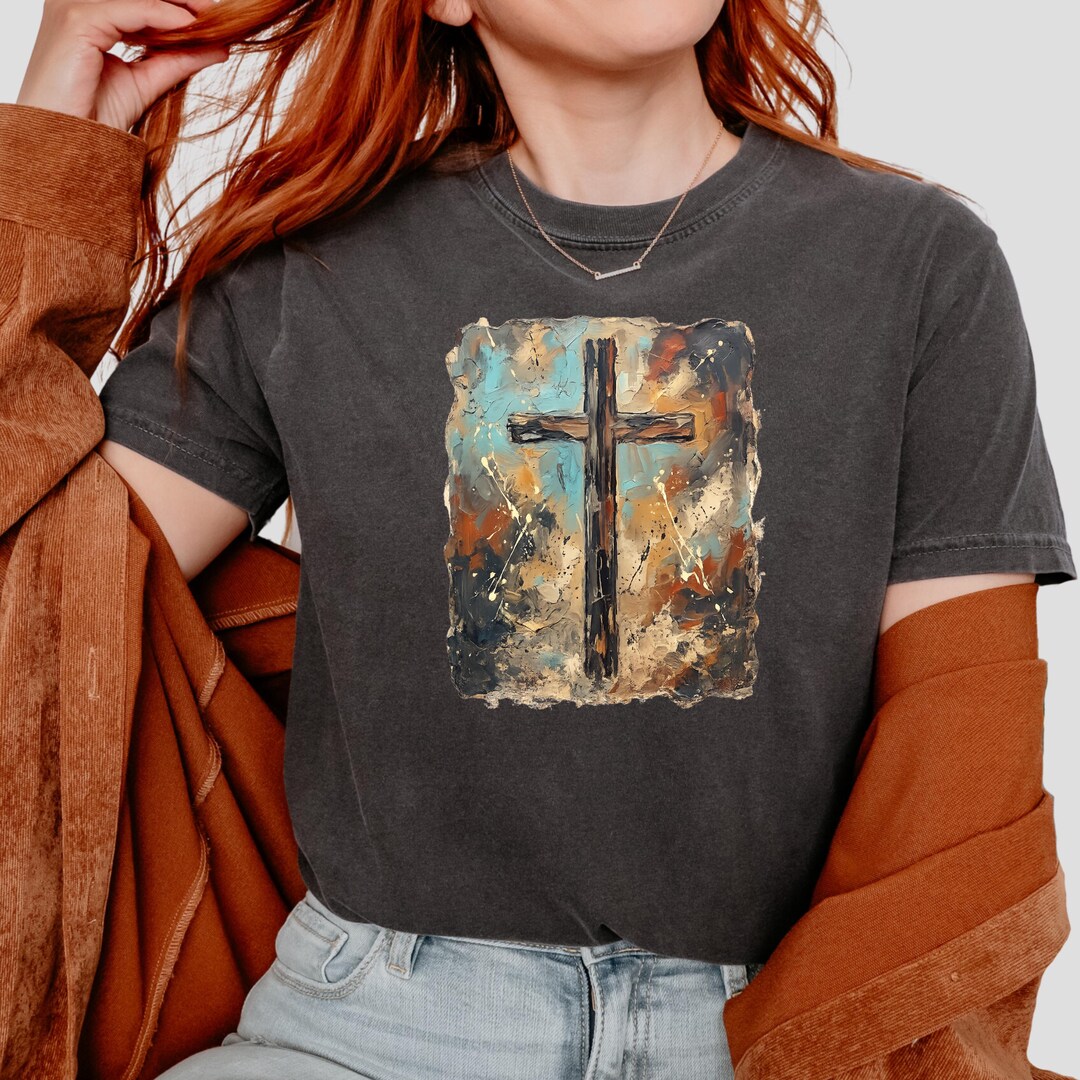 Christian Cross Shirt, Abstract Cross Art Design, Jesus Cross Painting ...