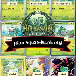 Espaces réservés pour le classeur Bulbizarre Pokemon. Insertions de reliure imprimables - TÉLÉCHARGEMENT NUMÉRIQUE UNIQUEMENT