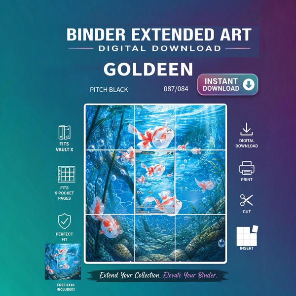 Goldeen binder art. Eextended art placeholders. TCG Card Display