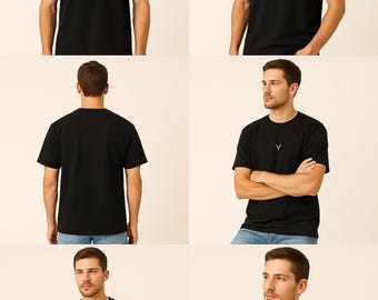VANTA Minimal Black T-Shirt | Unisex | White V Logo | Premium Streetwear | Soft Cotton Tee