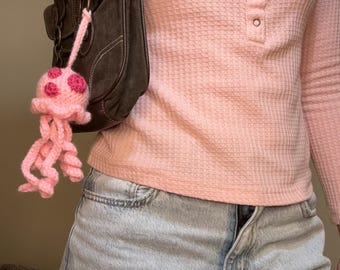 Jellyfish Cartoon Crochet Bag Charm