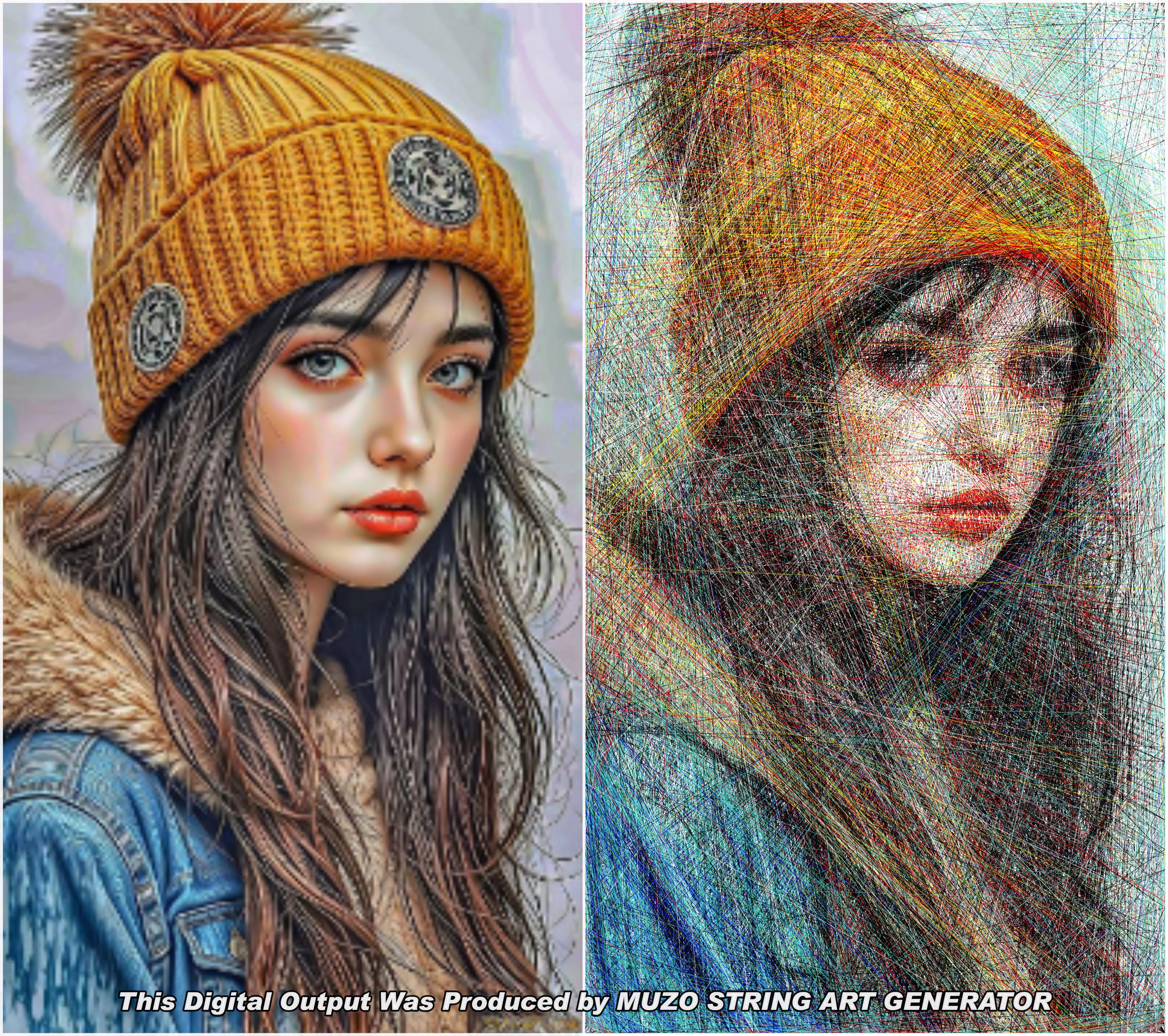 Hyper Realistic String Art Portrait Template (70x39.4cm) DIY (digital ...