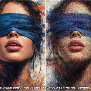 Hyper Realistic String Art Portrait Template (100x70cm) DIY (Digital Download)