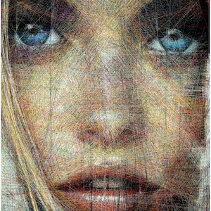 Hyper Realistic String Art Portrait Template (100x70cm) DIY (Digital Download)