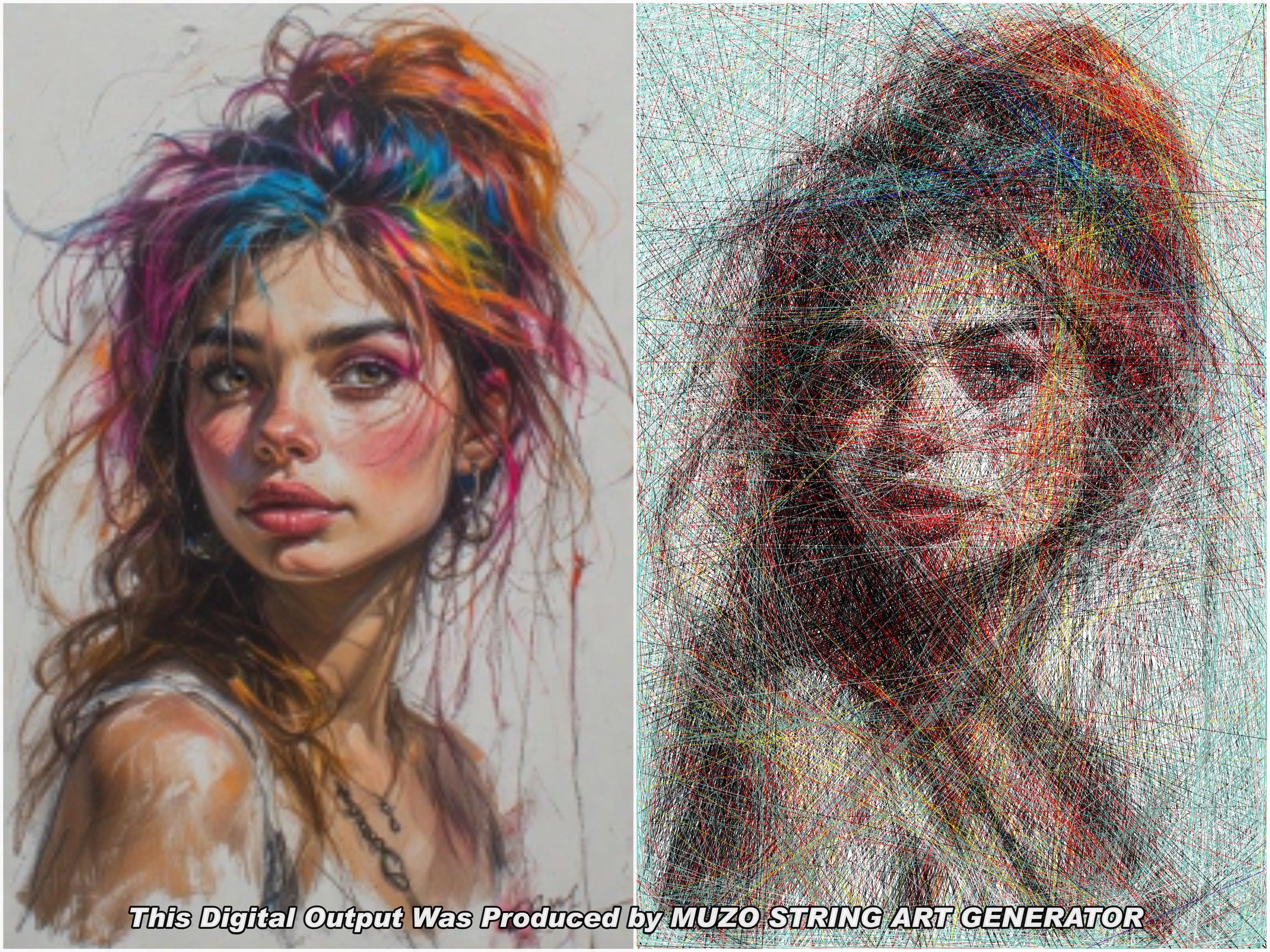 Hyper Realistic String Art Portrait Template (70x39.4cm) DIY (digital ...