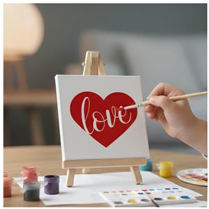 Kit de pintura para una cita en pareja, corazón relajante de amor, kit de bricolaje, pintura pequeña para pasatiempos