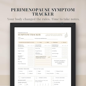 Symptom Tracker | Dashboard for Perimenopause and Menopause | Track Hormone Changes, Symptoms, Triggers, & Sleep image 1