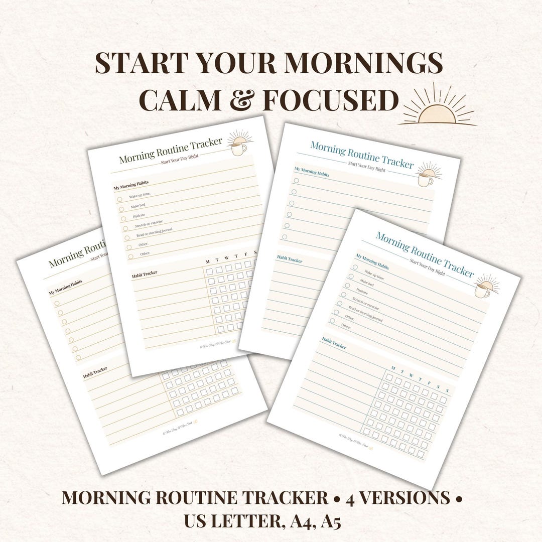 Morning Routine Tracker Printable for Busy Moms & ADHD | Calm ...