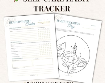 Self Care Habit Tracker Printable for Wellness Routine