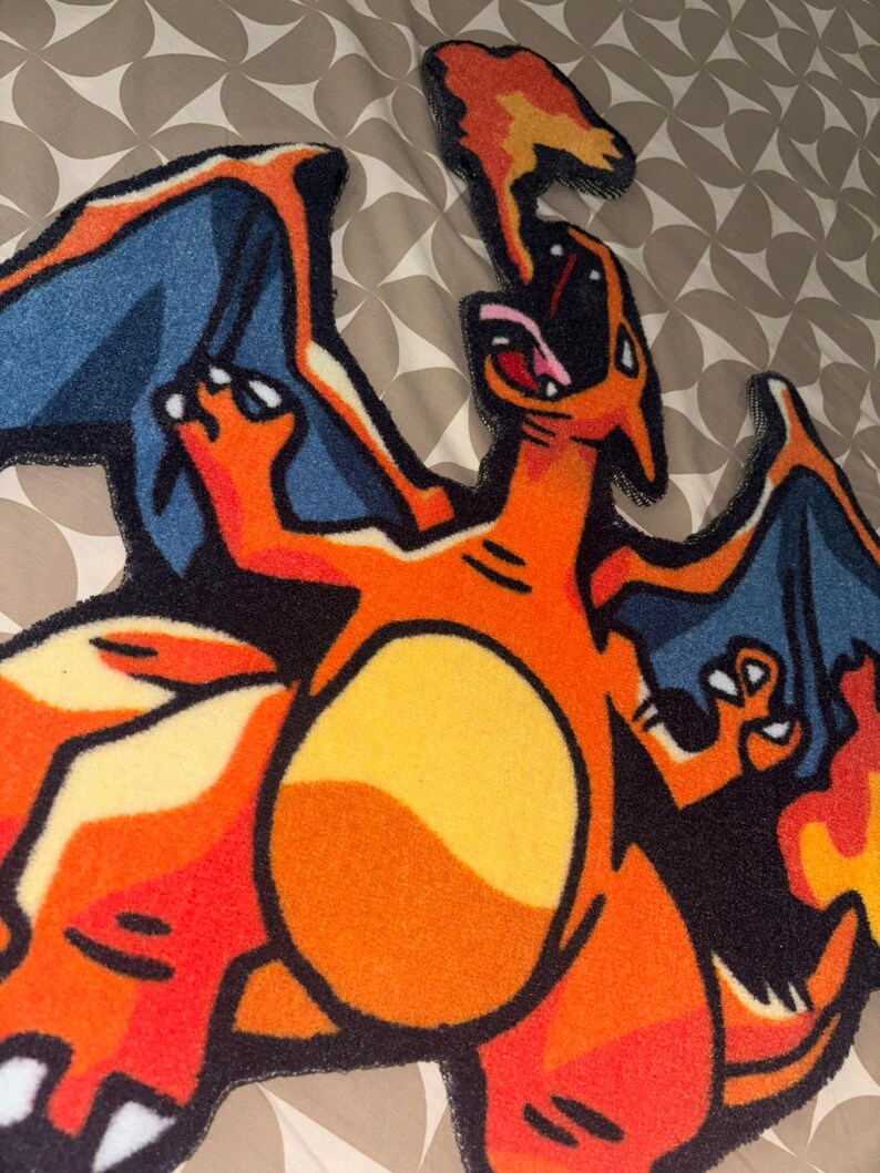 Premium Charizard Rug – Hand-finished Gaming Room Decor – Iconic Fire ...